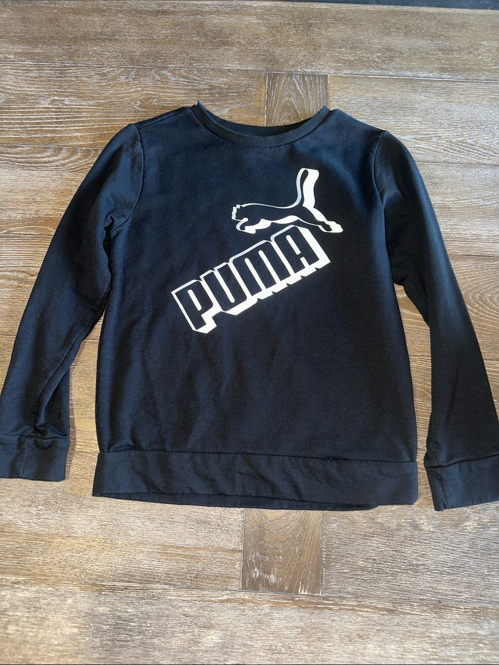 Puma Black Sweatshirt with White Logo Print
